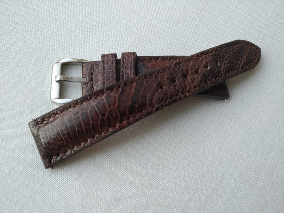 Pasek skórzany do zegarka 20 mm - noga strusia , szybki montaż