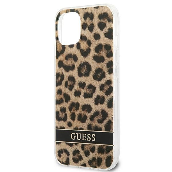 Guess Etui Ochronne iPhone 13 Mini 5,4" Brązowe Lampart Hardcase