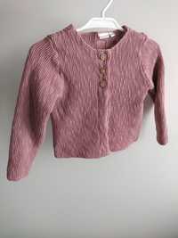 Bawełniany sweterek z guzikami dla dziewczynki Prenatal rr 80 fioletow