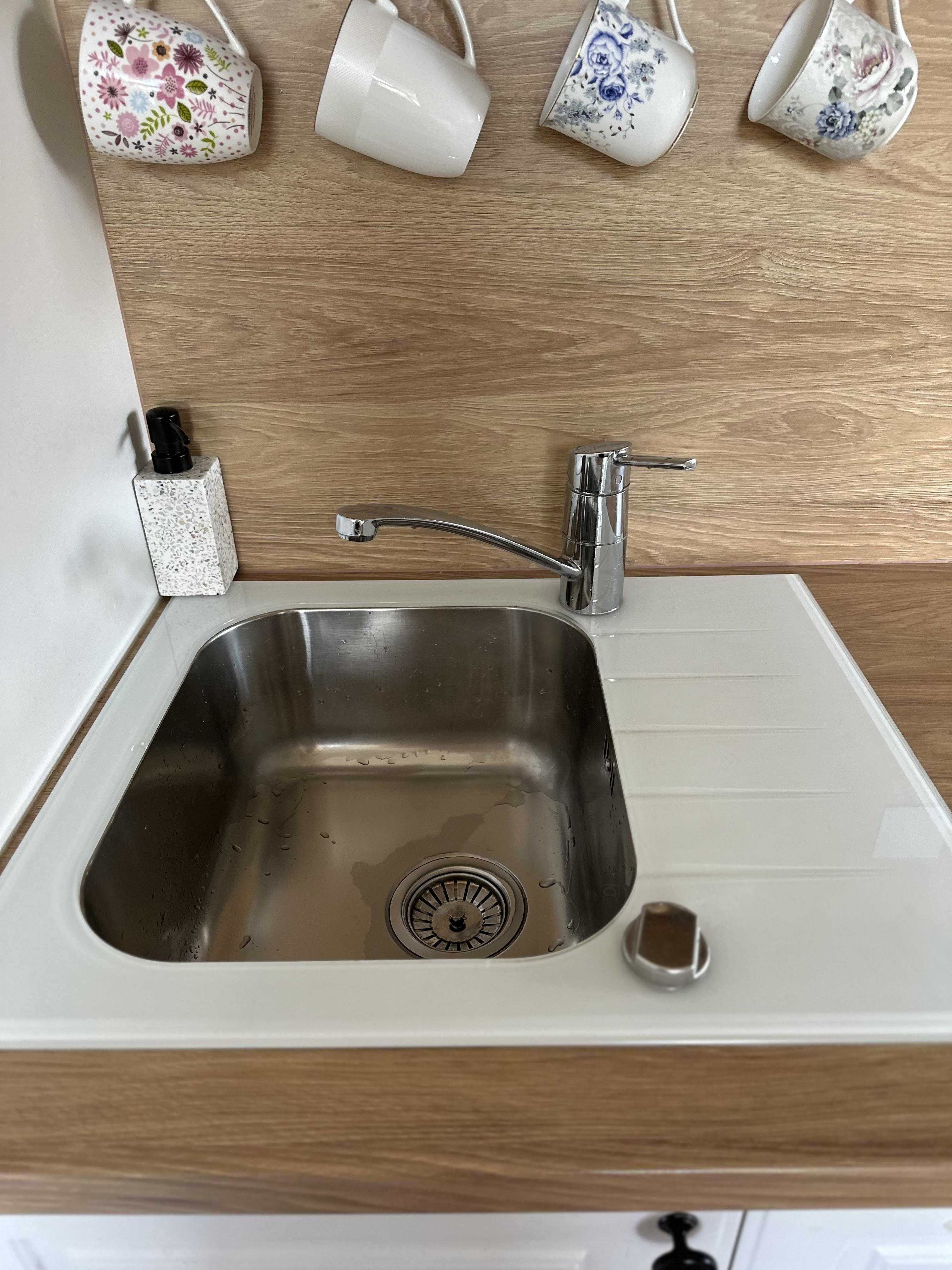 Zlewozmywak szklany Glossy Alveus biały/ szafka od 43 cm