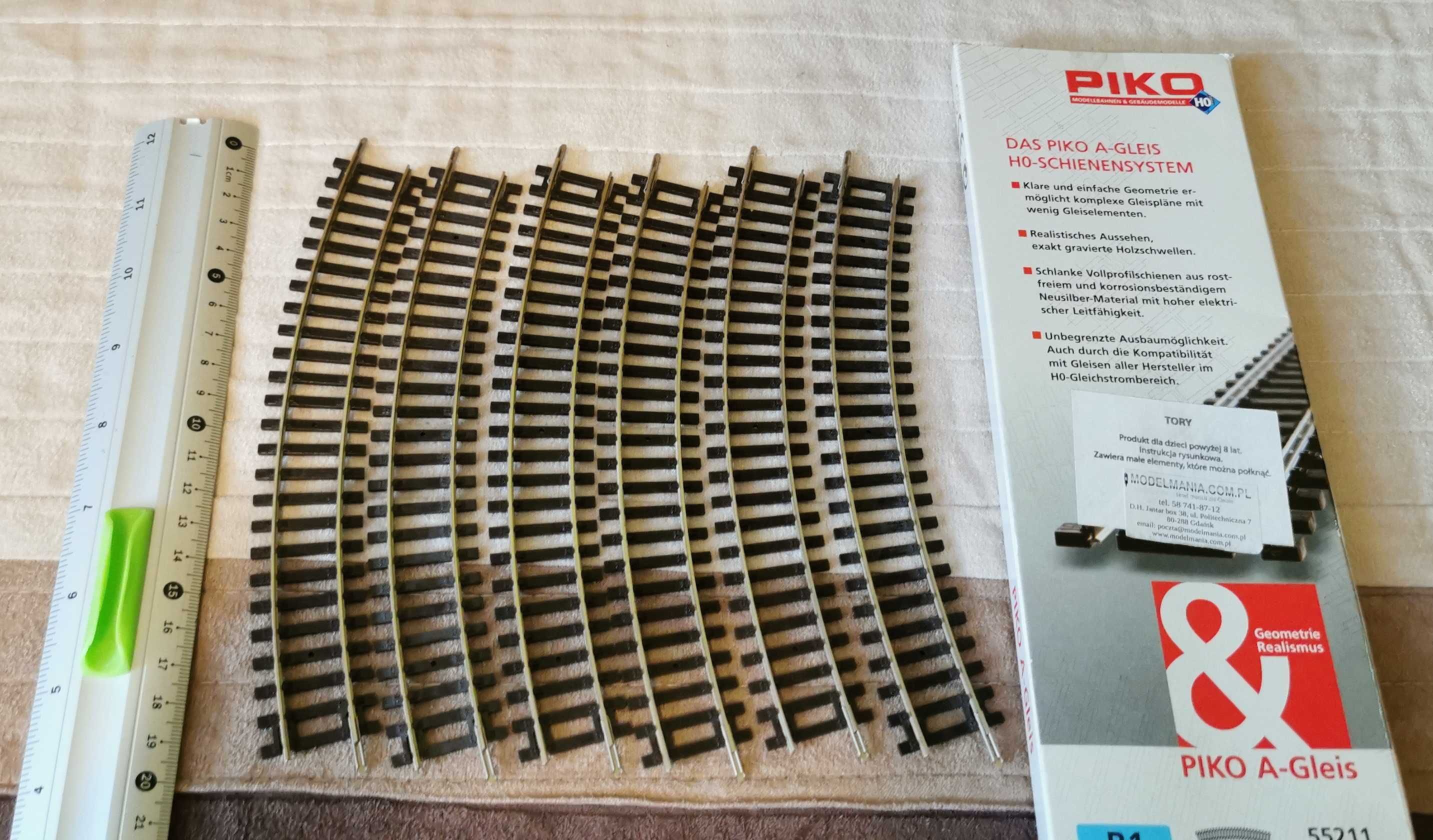 Tory kolejowe zestaw PIKO 55211 R1 6szt modele (jak nowe)