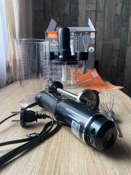 Блендер занурювальний RAF R.3011 з 4 насадками 4в1, потужність 1800 Вт