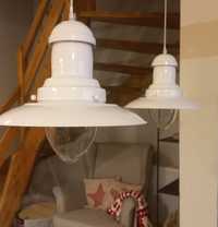 Lampy 2szt lampa biala szklana kosz kuchnia korytarz retro ikea