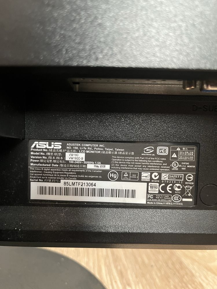 Monitor Asus 19 cali