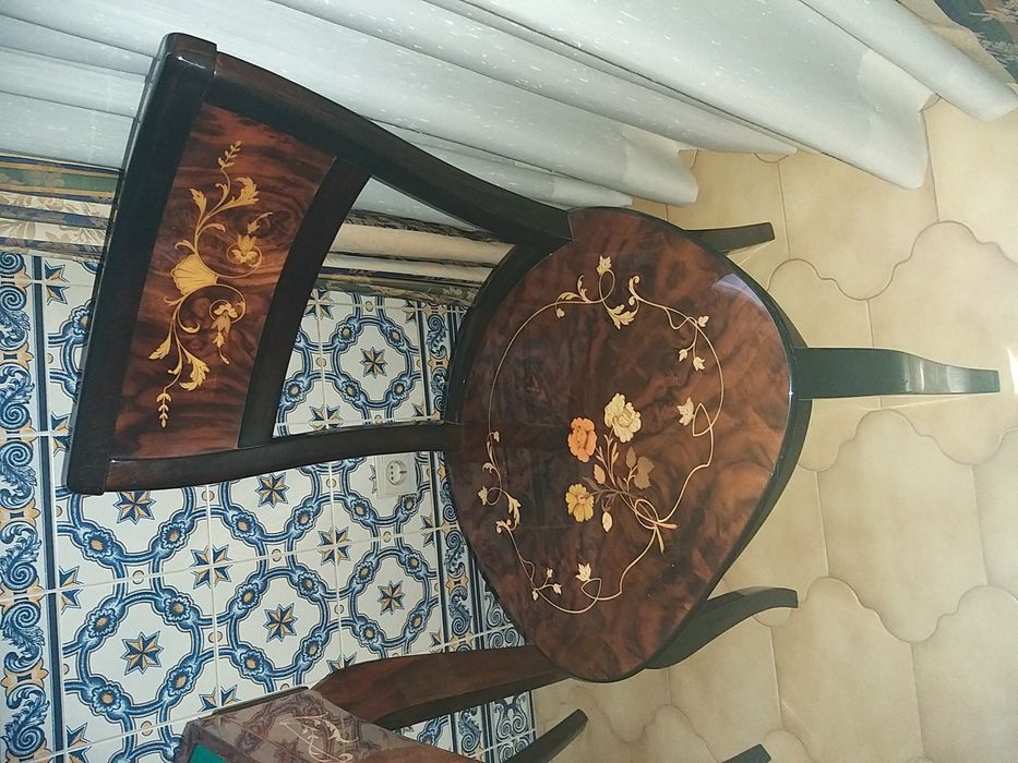 Mesa de Jogo Italiana em madeira nobre com incrustações IMACULADA