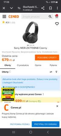 Słuchawki bezprzewodowe Sony mdr - zx770BN