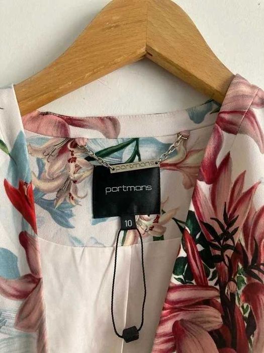 Żakiet marynarka   w kwiaty   Portmans r M 38