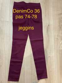 Denim Co  36 S damskie jeansy dżinsy spodnie  jeggins bordowe Vintage