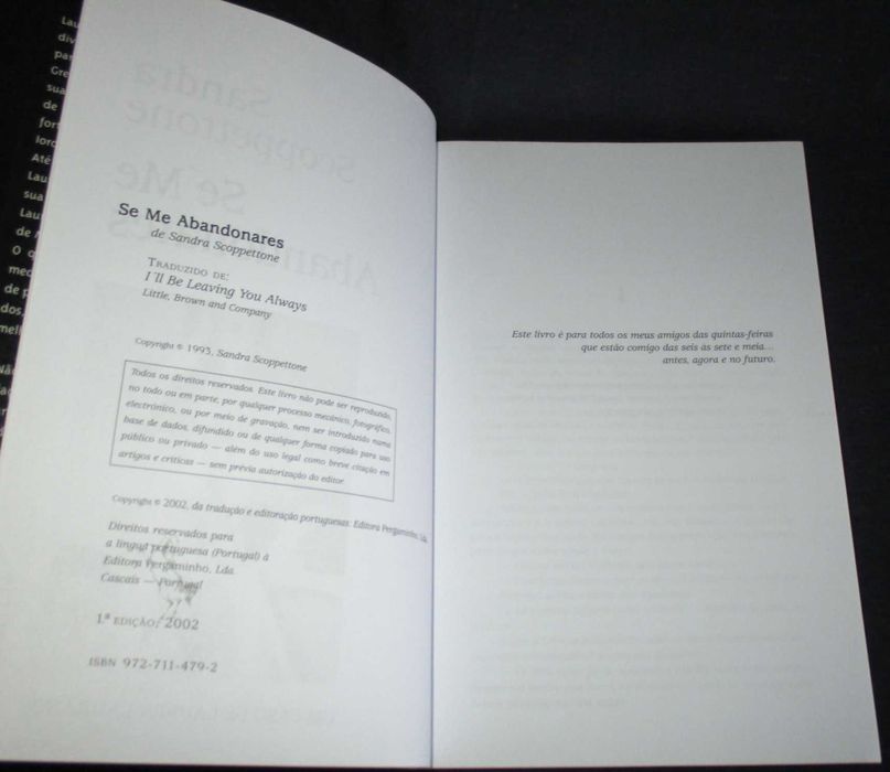 Livro Se Me Abandonares Sandra Scoppettone