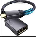 Maxonar adapter USB C DISPLAYPORT 8K 60HZ SZARY 1,2m