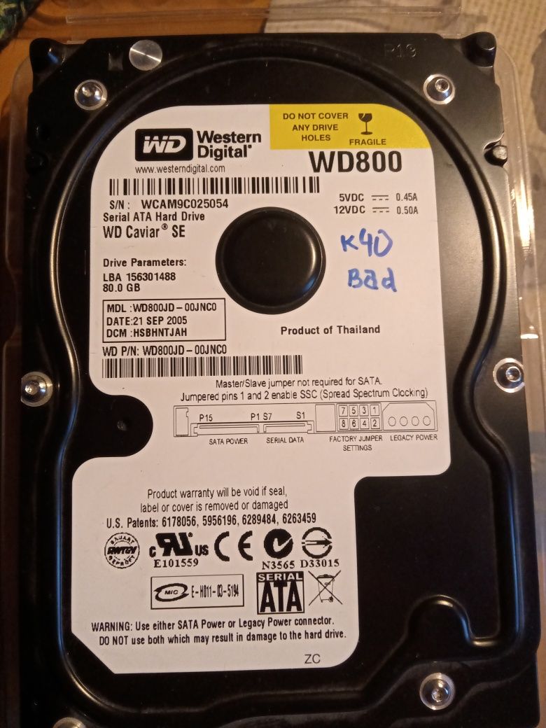 Винчестер 80gb western digital