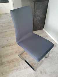 Pokrowce elastyczne szare grafitowe uniwersalne na krzesła 4 szt