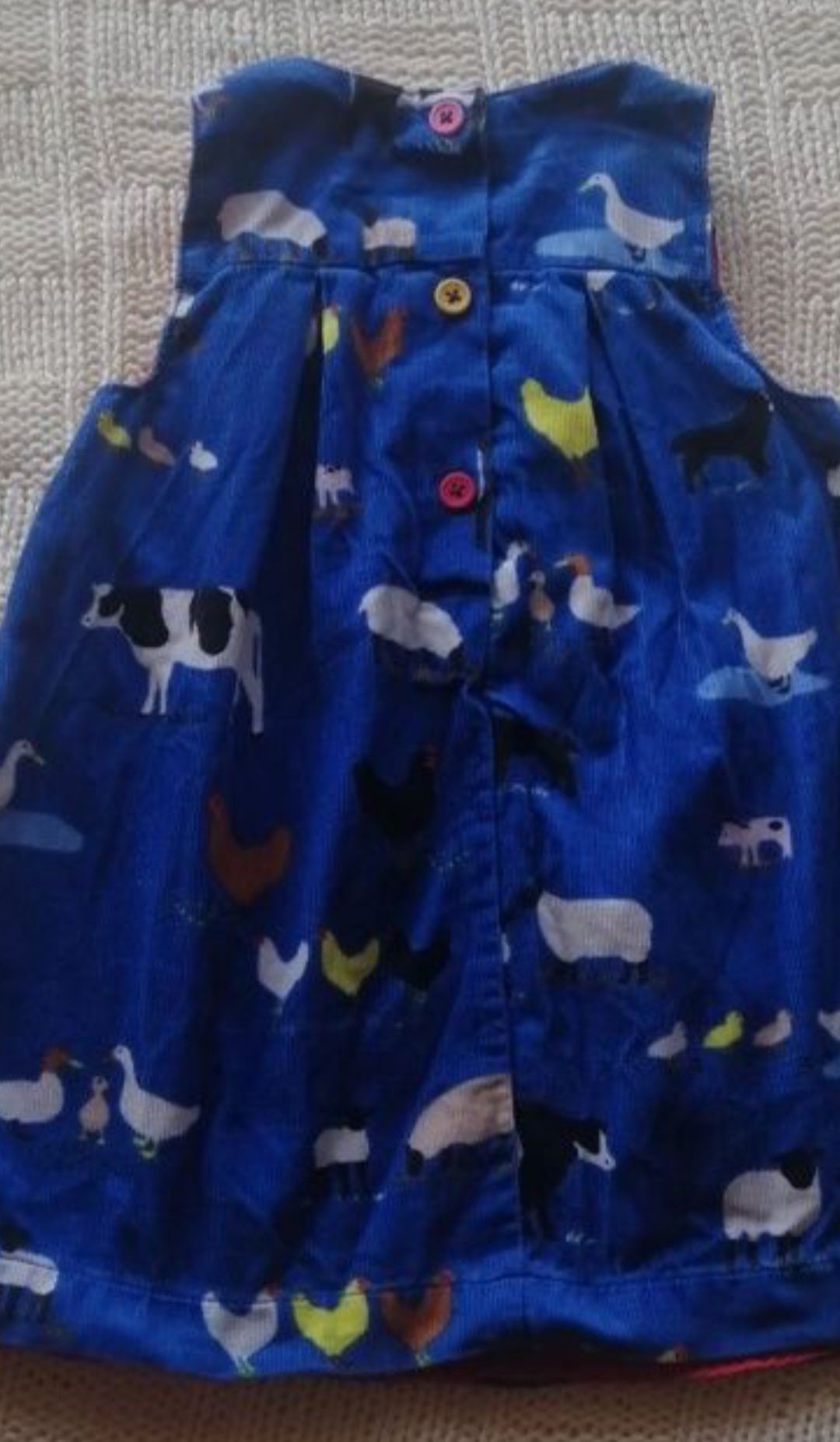 68/74 Baby Boden sztruksowa sukienka scandi styl farma zwierzątka