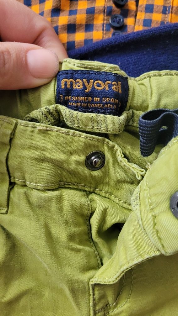 Mayoral zestaw koszula spodnie sweter rozm. 98
