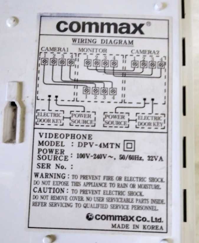 Видеодомофон COMMAX DPV-4MTH (б/у), черно-белый