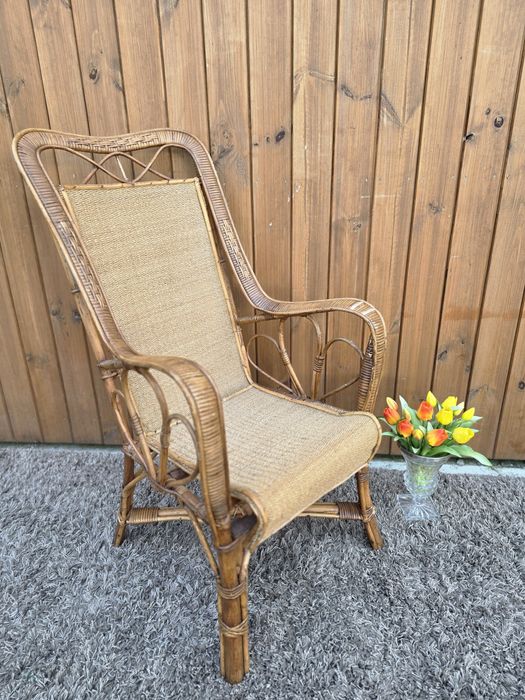 Fotel rattan i bambus  boho #2049 Stylowy Węgrów