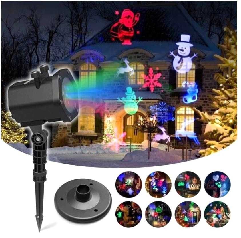 Projektor Laserowy Led RGB 12w1 Dom Świąteczny Boże Narodzenie Lampki