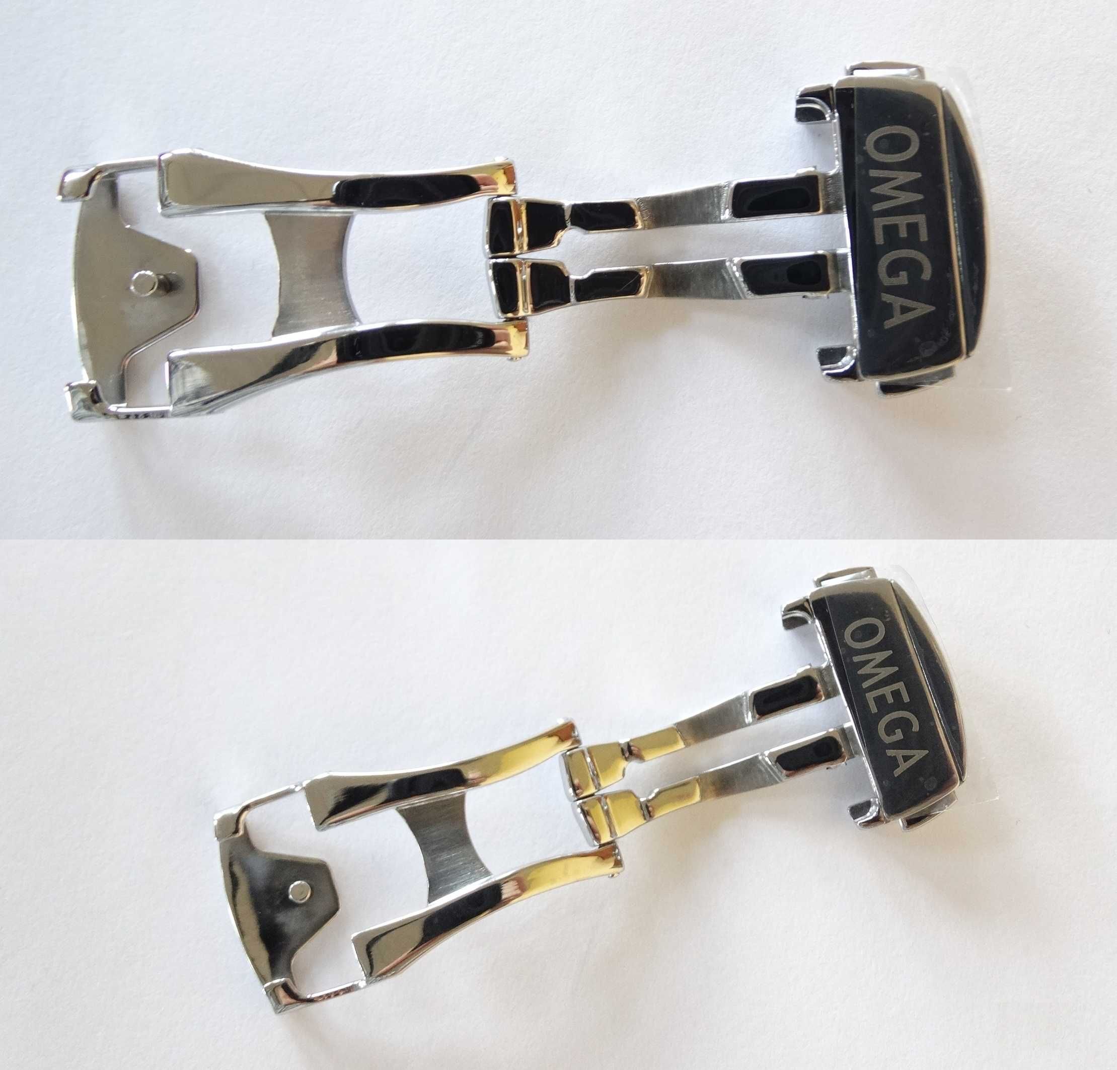 Klamra zapięcie motylkowe 20mm do zegarka Omega do paska stal 316L