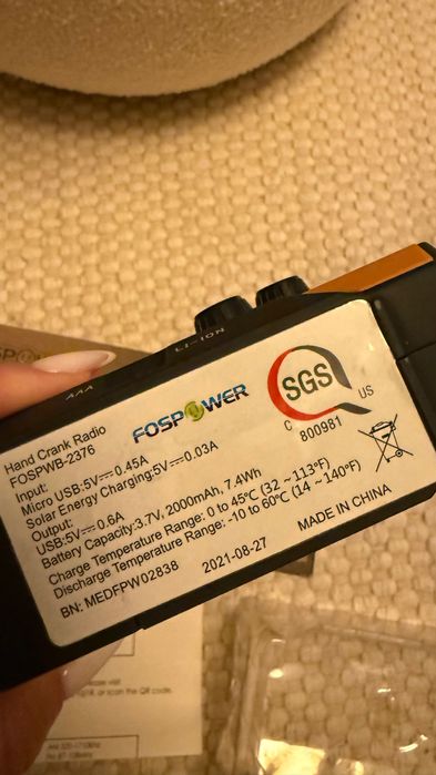 Przenośne radio solarne korbka alarm dynamo awaryjne latarka 2000