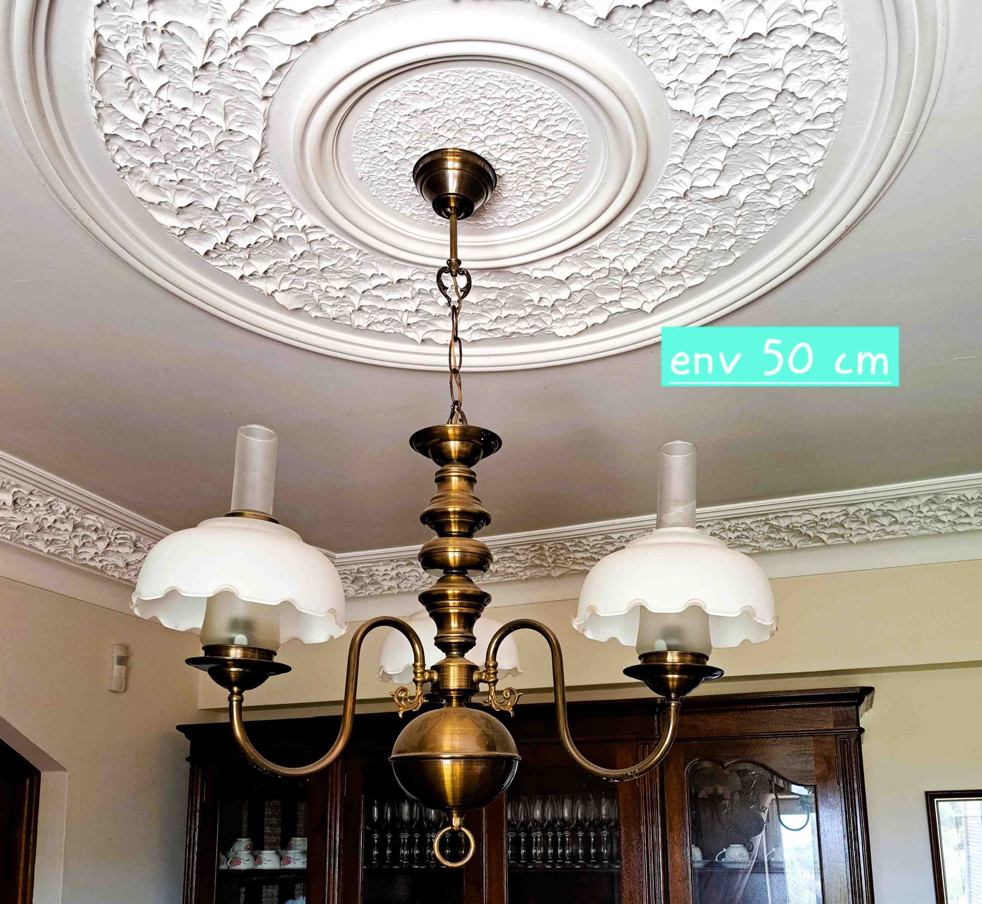 lustre de bronze de 3 braços