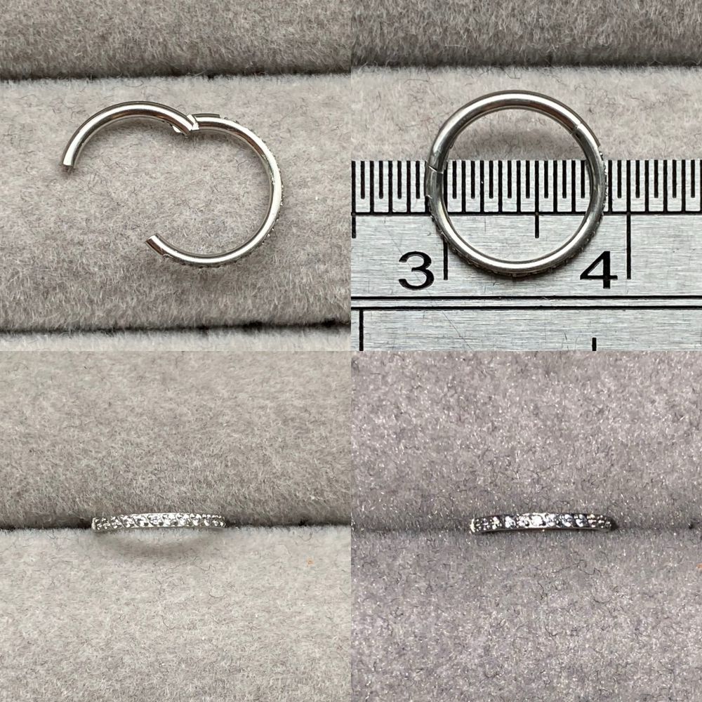 Unisex kolczyk 8 mm piercing 18 G kółko segment ring stal nierdzewna