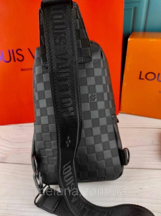 Кожаная мужская сумка слинг Louis Vuitton Луи Витон чоловіча сумка