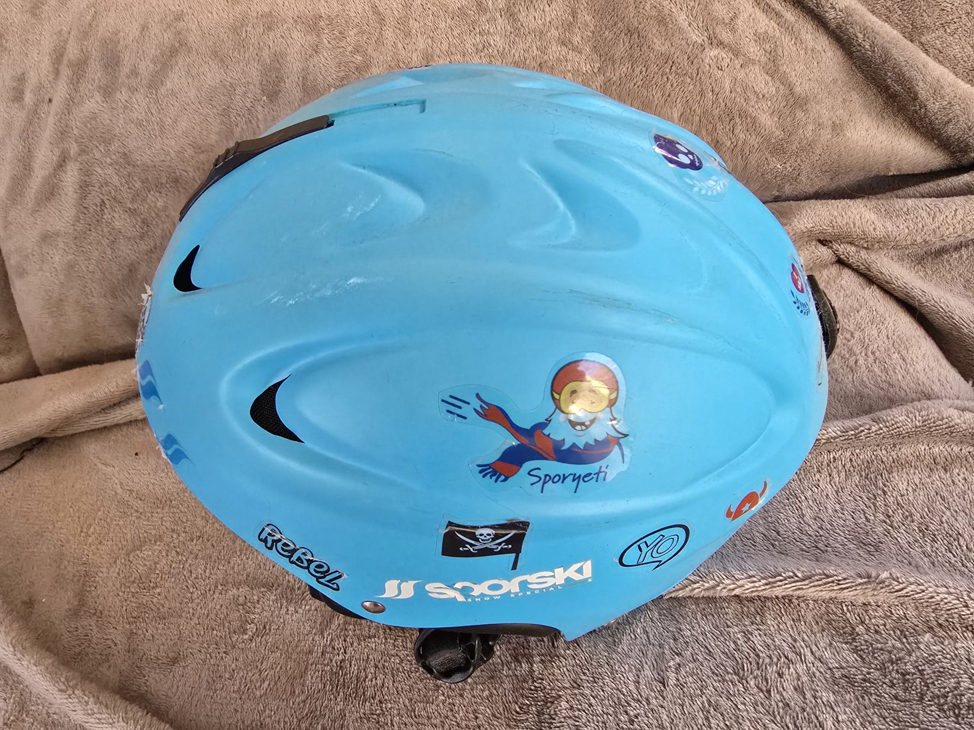 Capacete Sporski para neve azul tam 6 a 10 anos