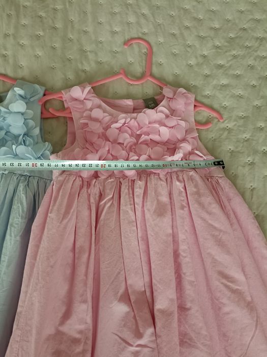 Sukienki dwupak bawełna letnie ramiączka 116cm 5-6 lat