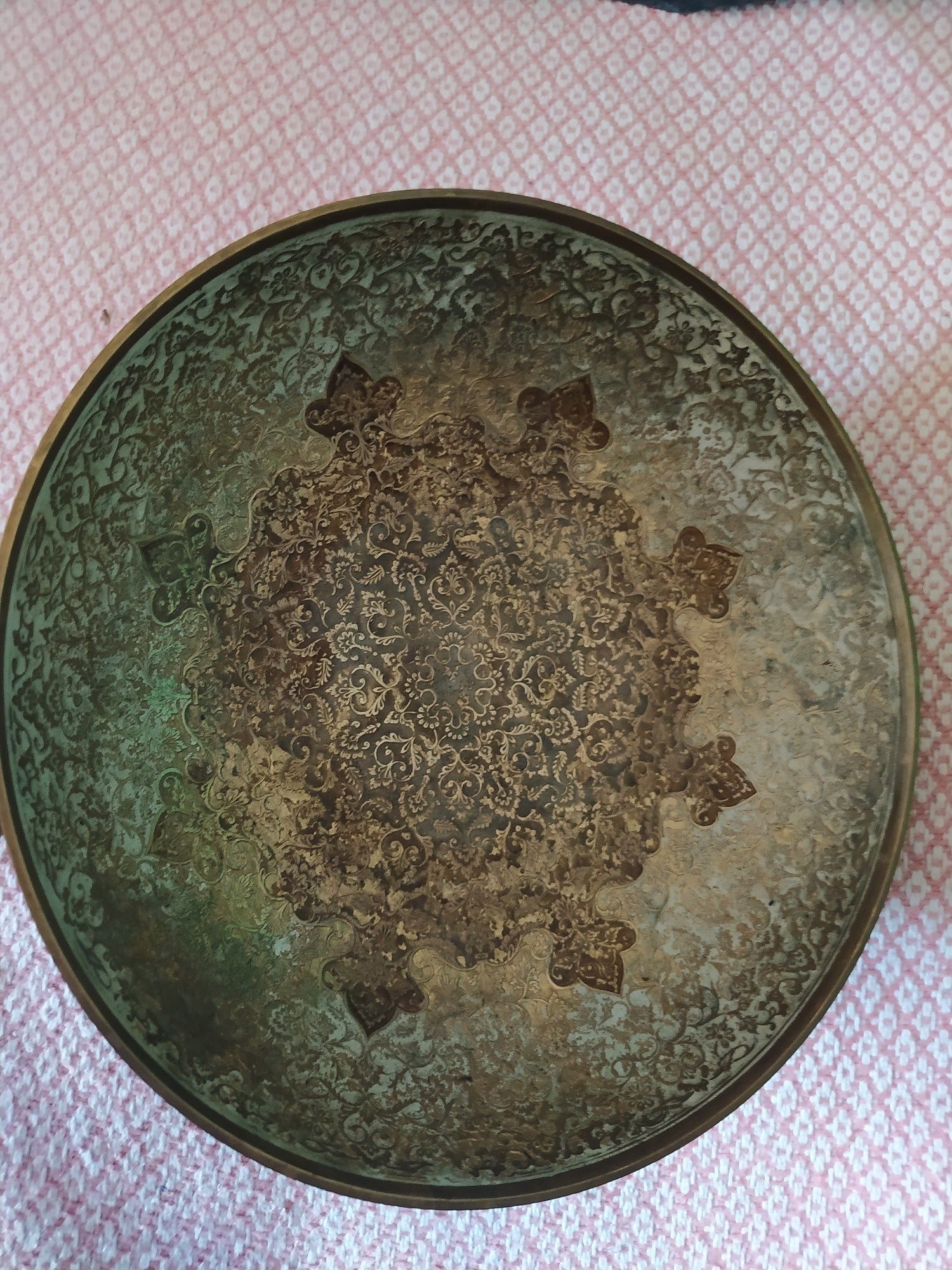 Patera Talerz z Mosiądzu Indyjski Orientalny PRL Antyki
