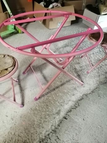 Stolik krzesełka dla dzieci dla dziewczynki różowy konstrukcja
