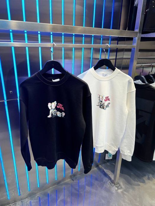 OFF-white x kaws мужской реглан кофта свитшот батник оригинал черный