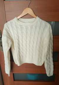 Sweterek z warkocze XS ecrue