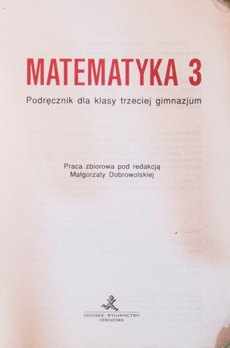 Matematyka 3 podręcznik dla gimnazjum Małgorzata Dobrowolska