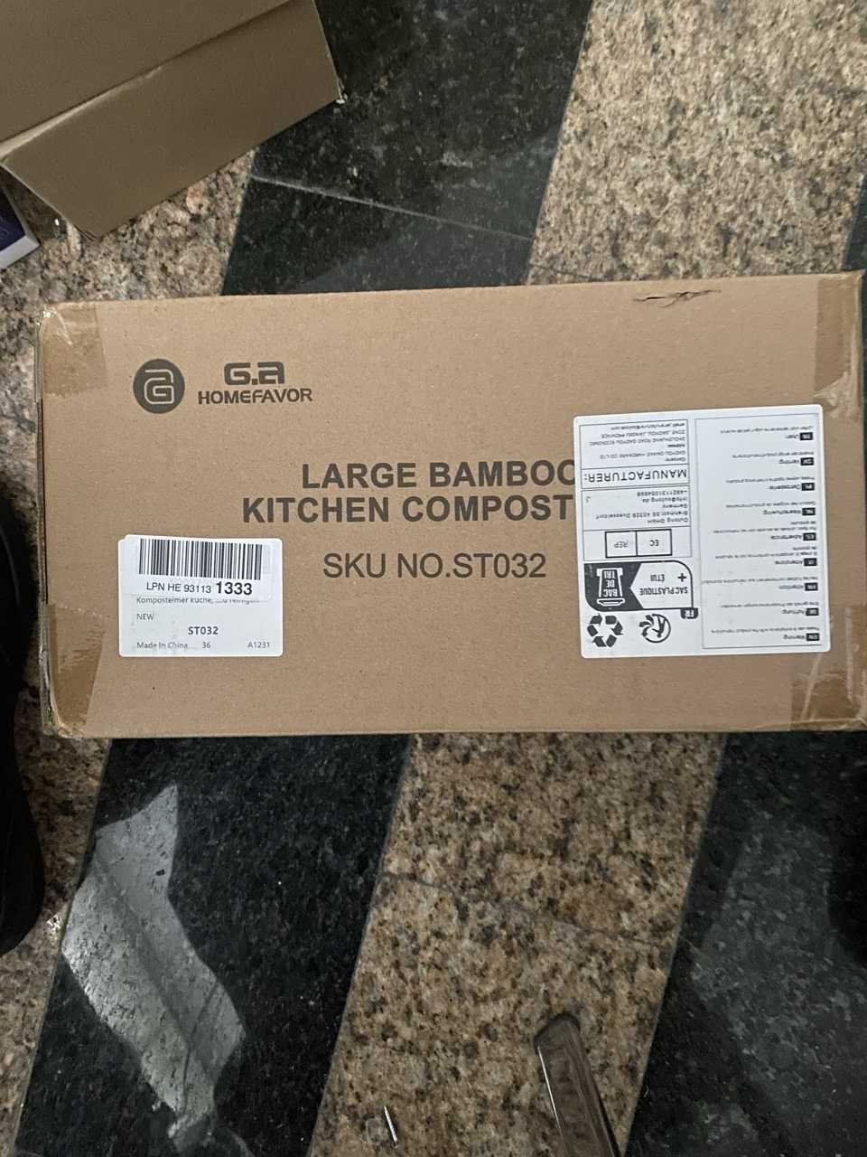 HOMEFAVOR Pojemnik na kompost ze stali nierdzewnej, kompostownik B2118