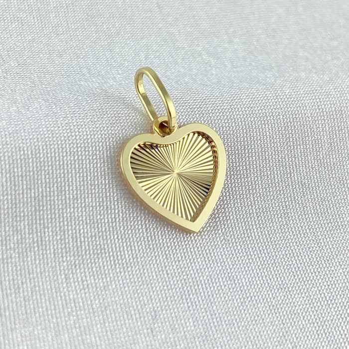 Subtelna ZŁOTA zawieszka diamentowane SERCE PRÓBA 585 (14K)