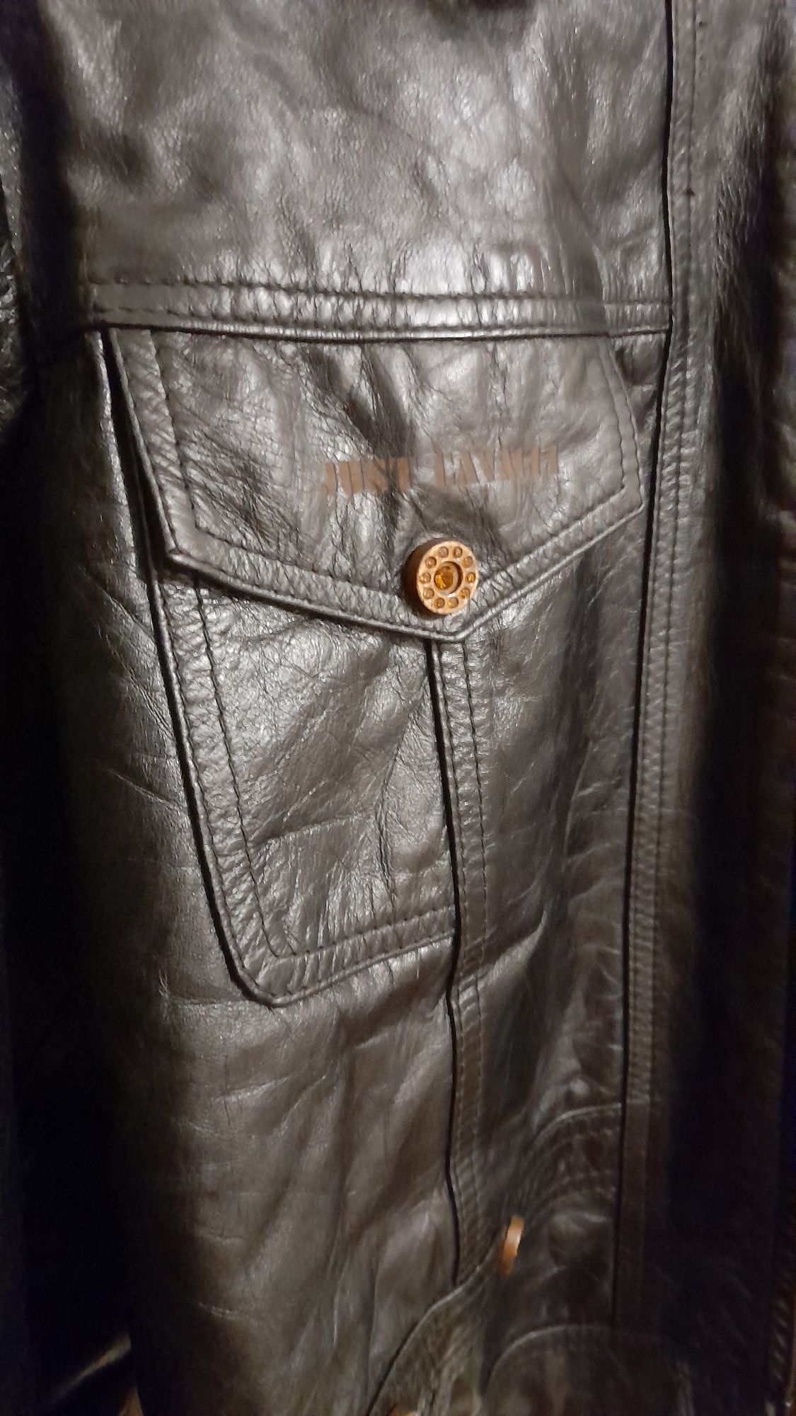 Кожаная женская куртка just cavalli oригинал