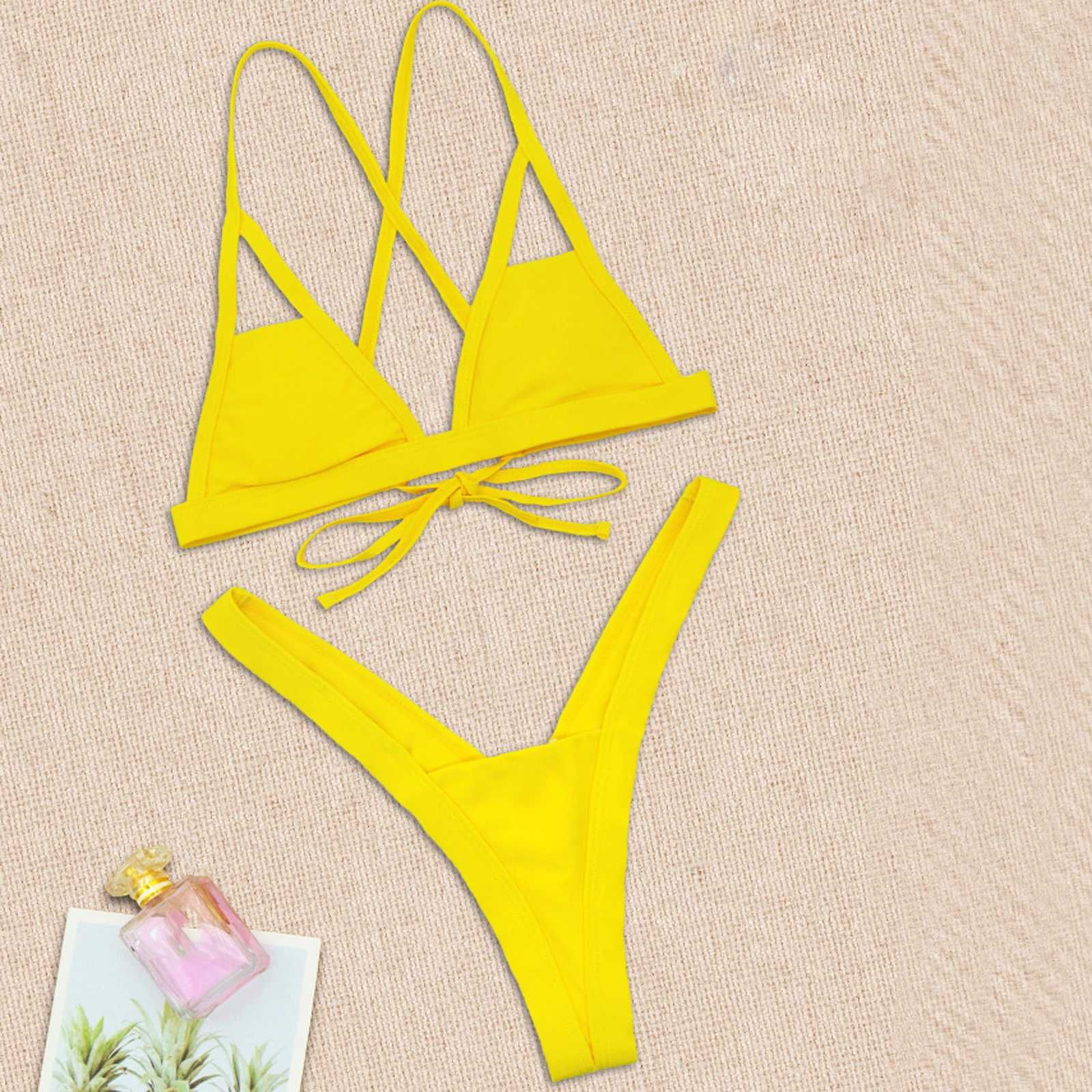 Conjunto Bikini Tanga Amarelo - NOVOS Em Stock