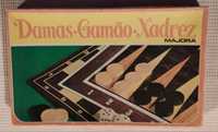 Jogos de tabuleiro: Damas Gamão Xadrez da Majora (3 em 1)