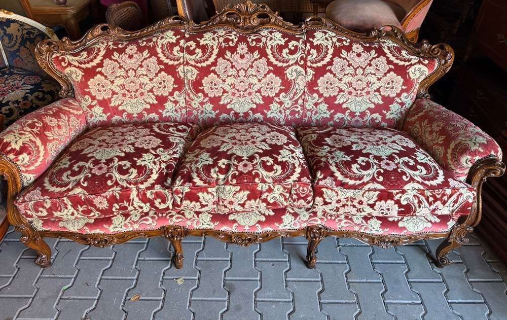 Włoski komplet wypoczynkowy-sofa dwa fotele dwa krzesła