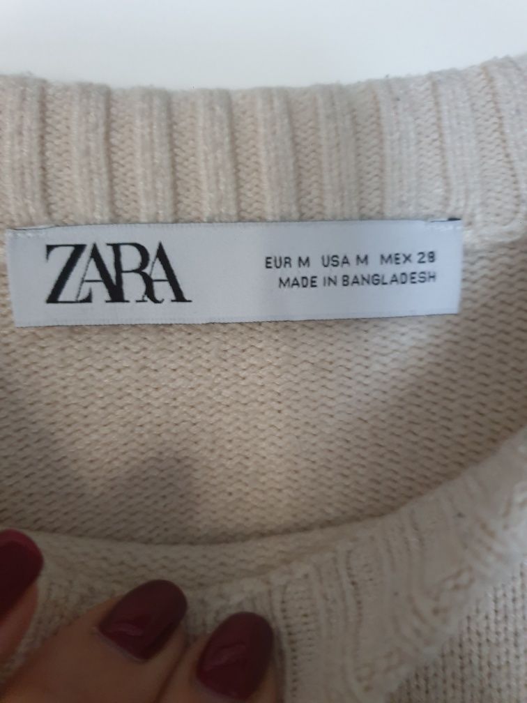 Zara casualowy sweterek w paski roz M
