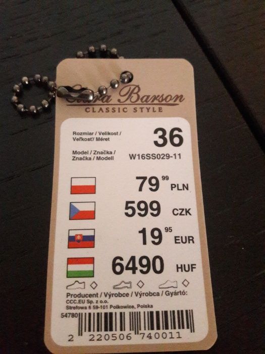 Nowe czółenka granatowe Clara Barson 36