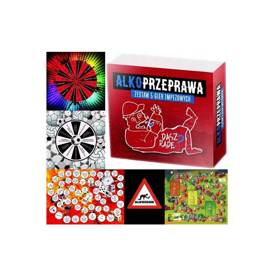 Alkoprzeprawa 5W1 Gra Planszowa Imprezowa 18+