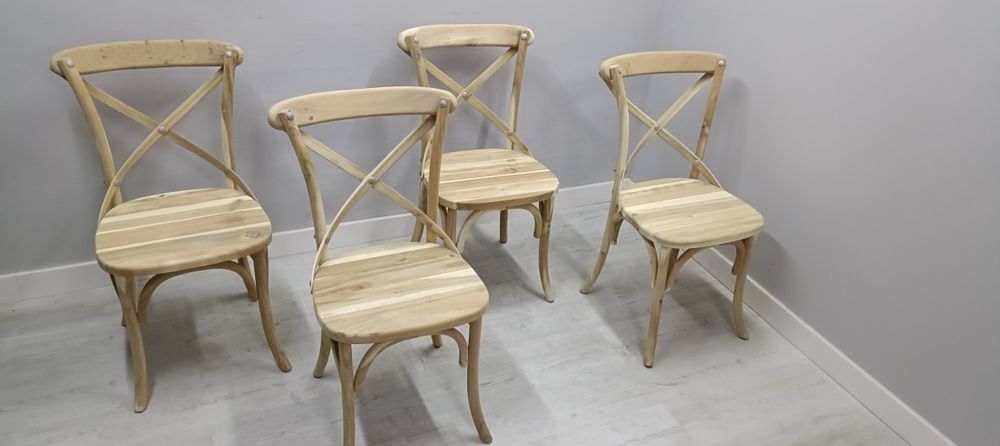 Krzesła drewniane krzyżak Fameg, szlifowane do malowania dost. 30szt