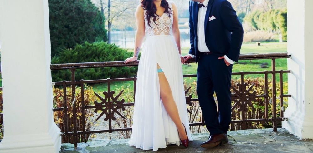 Suknia ślubna - biała - rozm.38/40 - stan idealny !