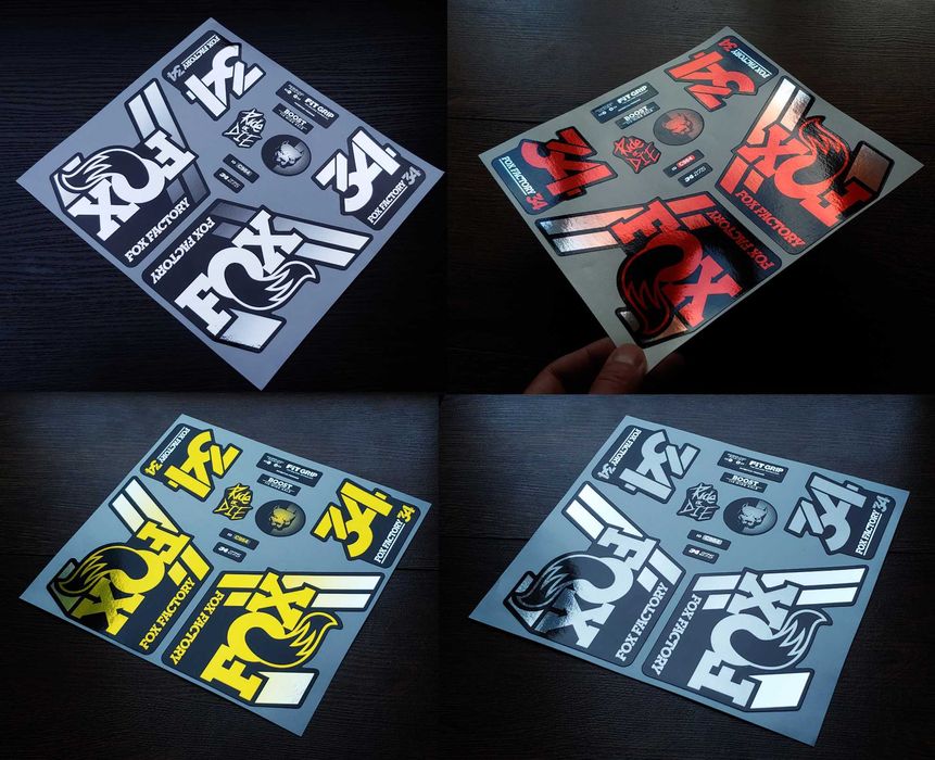 Наклейки для вилок Fox 34 металлизированные