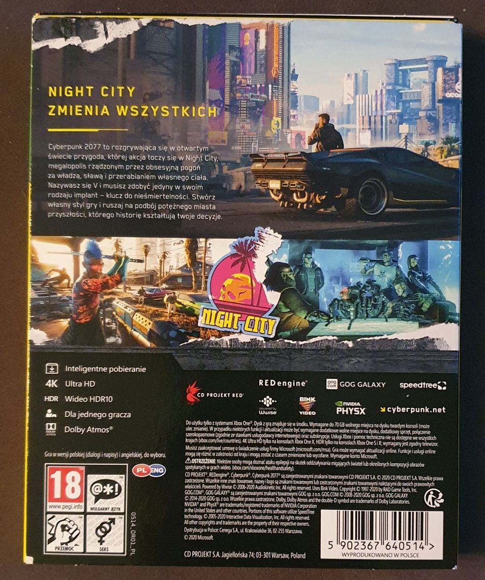 CyberPunk 2077 - Xbox One wersja z dodatkami jak nowa!