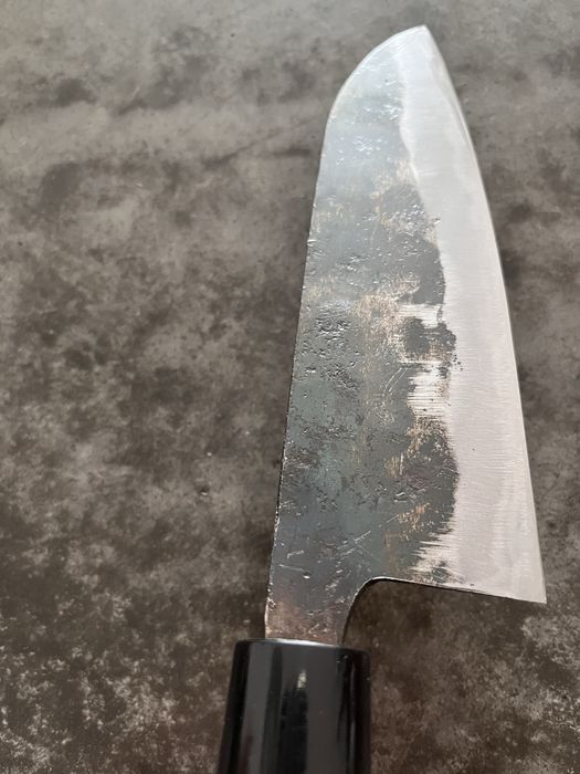 Japoński Nóż Santoku Tōroku Sōke Aohagane Blue Steel Carbon