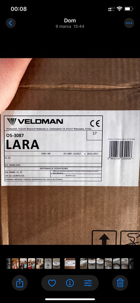 Veldman umywalka Lara