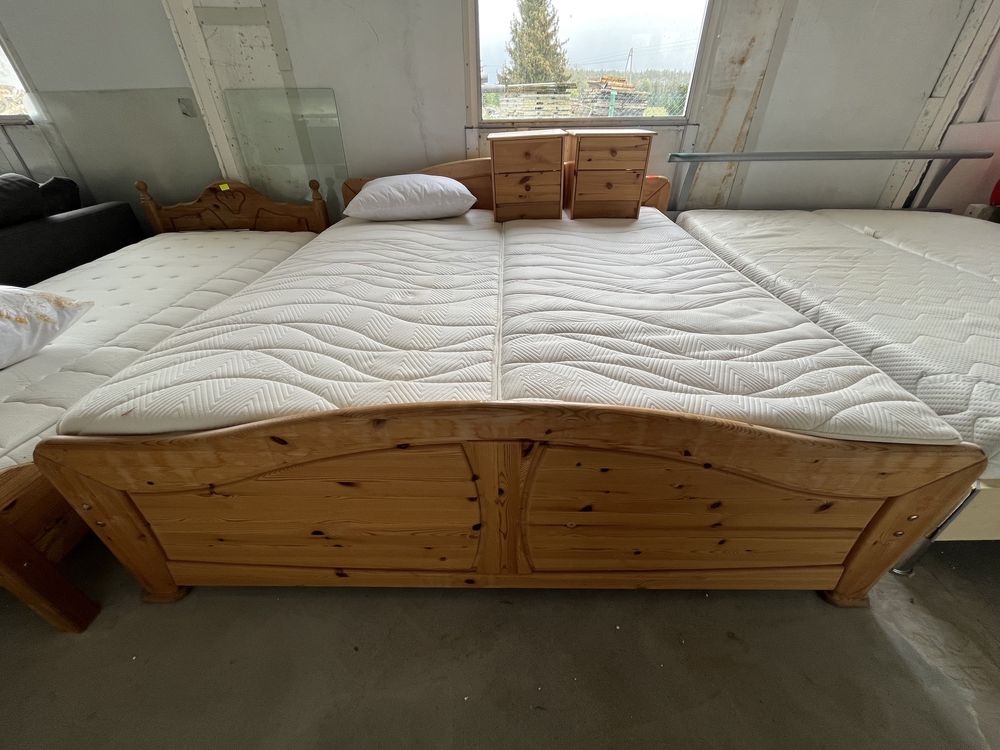 Piękne sosnowe łóżko 180x200 cm szafeczki nocne materace komplet dowóz