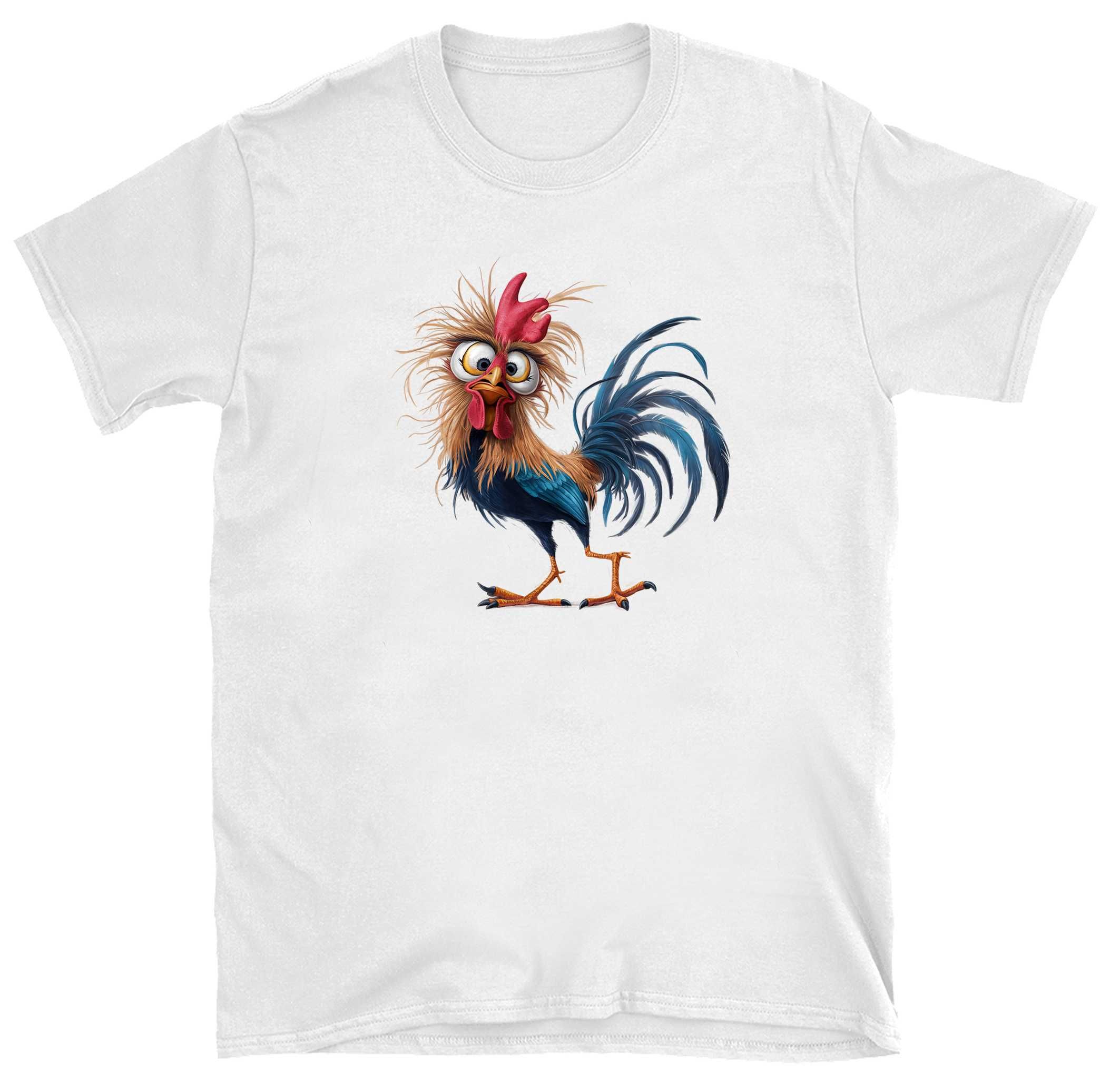 elegancki t-shirt z nadrukiem kreskówkowego kurczaka 100% bawełna 160g